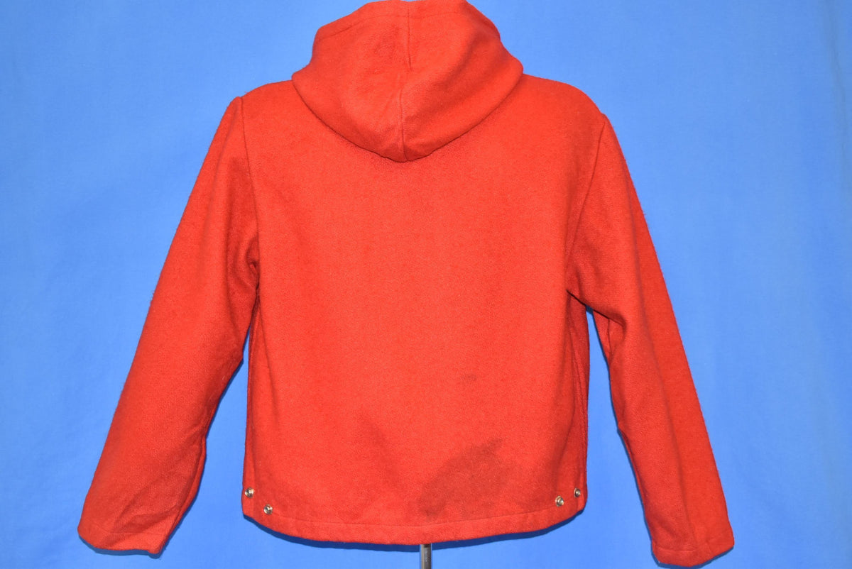 50s Igloo Red Wool Hooded Zipper Front Jacket Medium product image 4