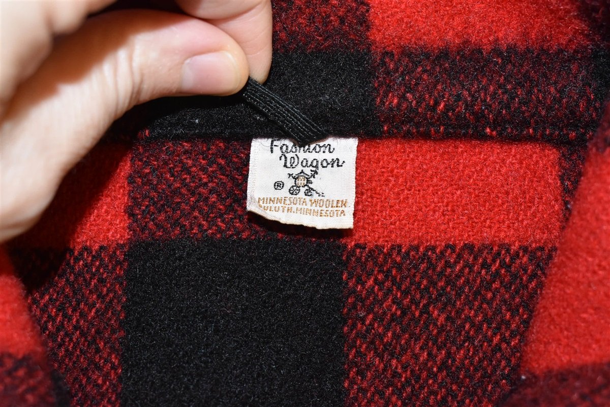 50s Fashion Wagon Red Plaid Buffalo Check Wool Shirt Large product image 4