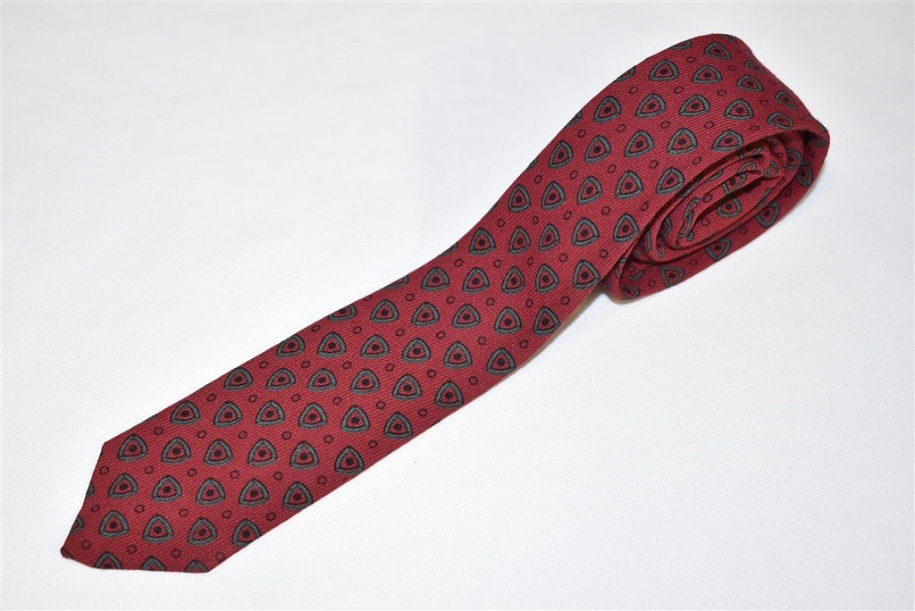 50s Ivy Tones Red Green Motif Necktie