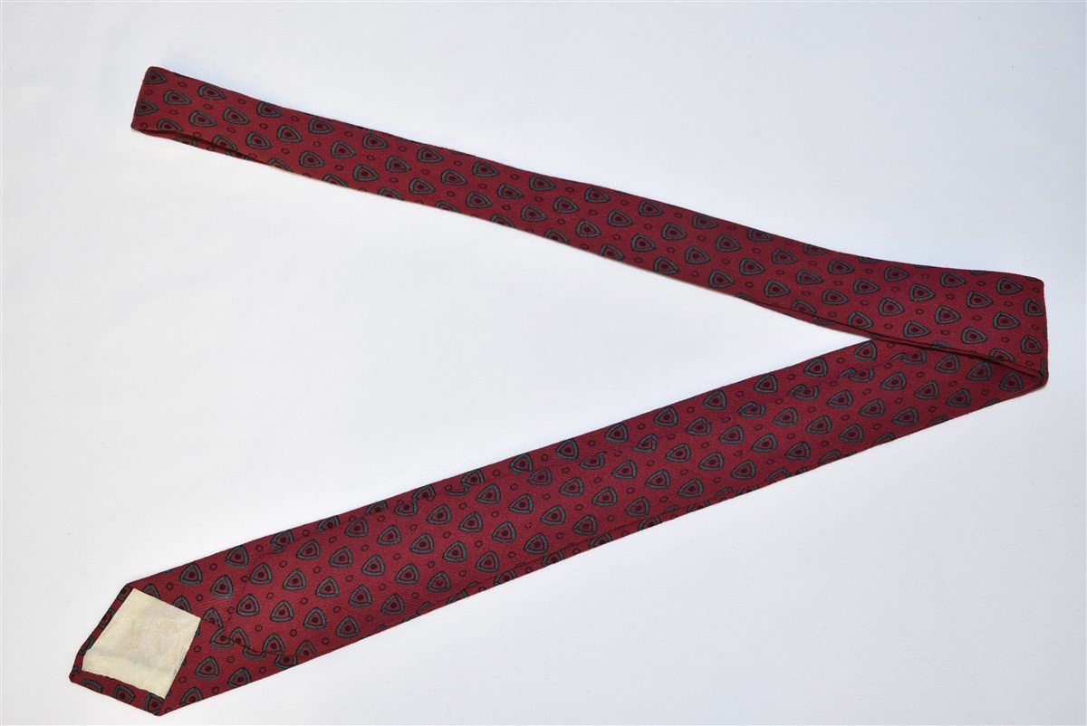 50s Ivy Tones Red Green Motif Necktie