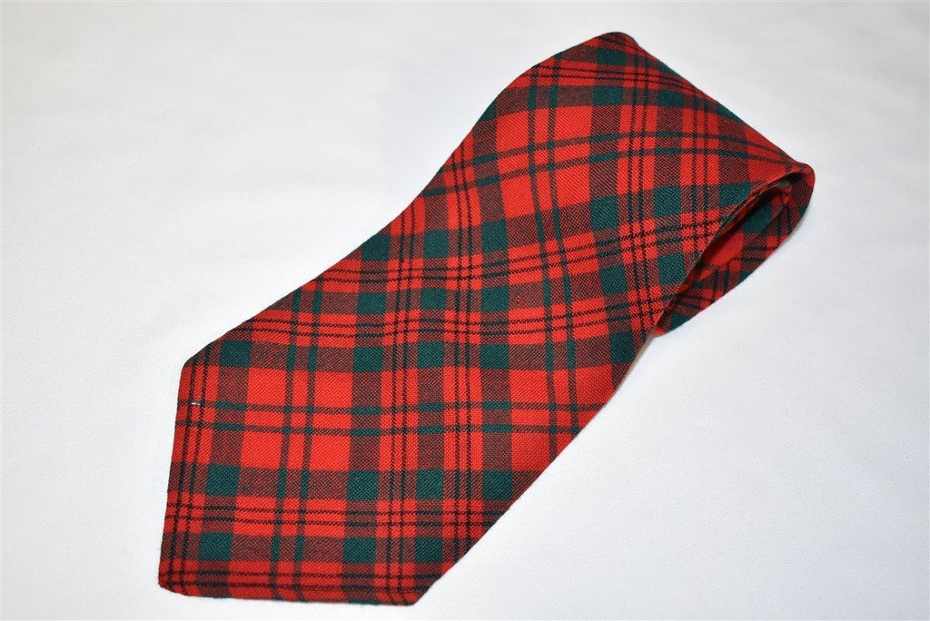 40s Plaid Tartan Wool Necktie