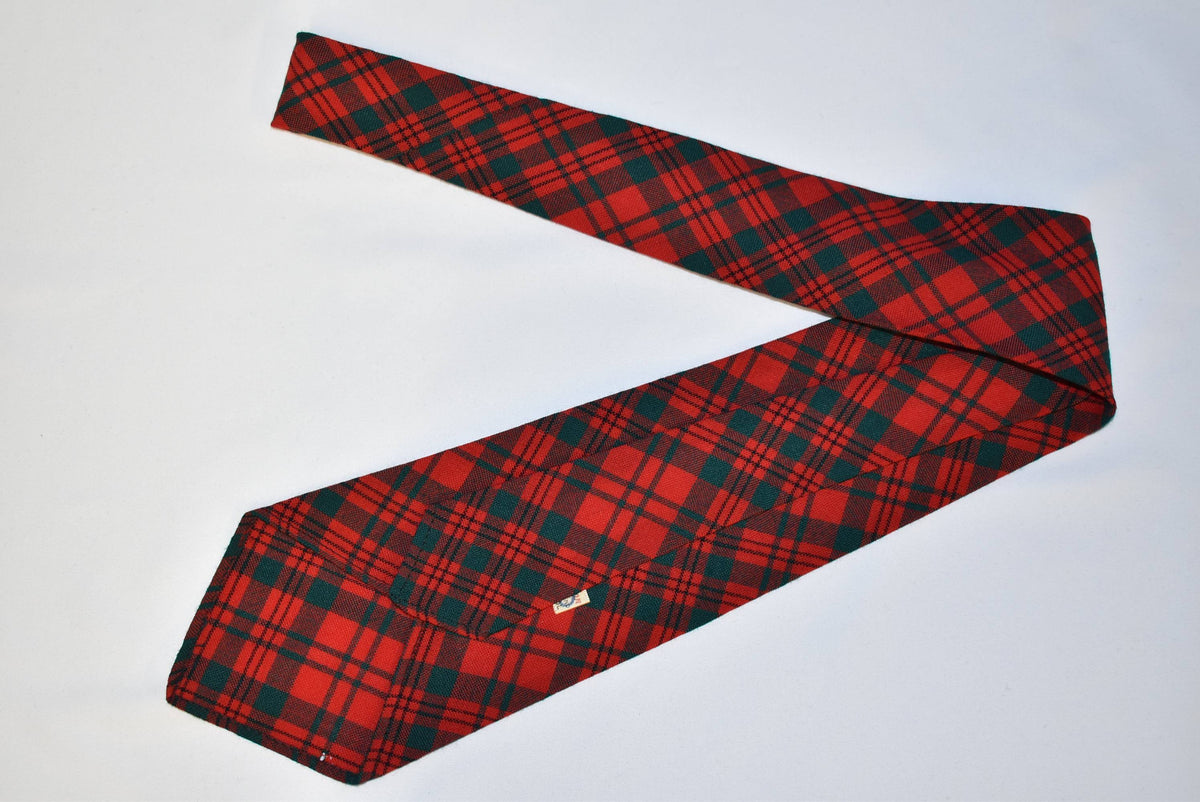 40s Plaid Tartan Wool Necktie