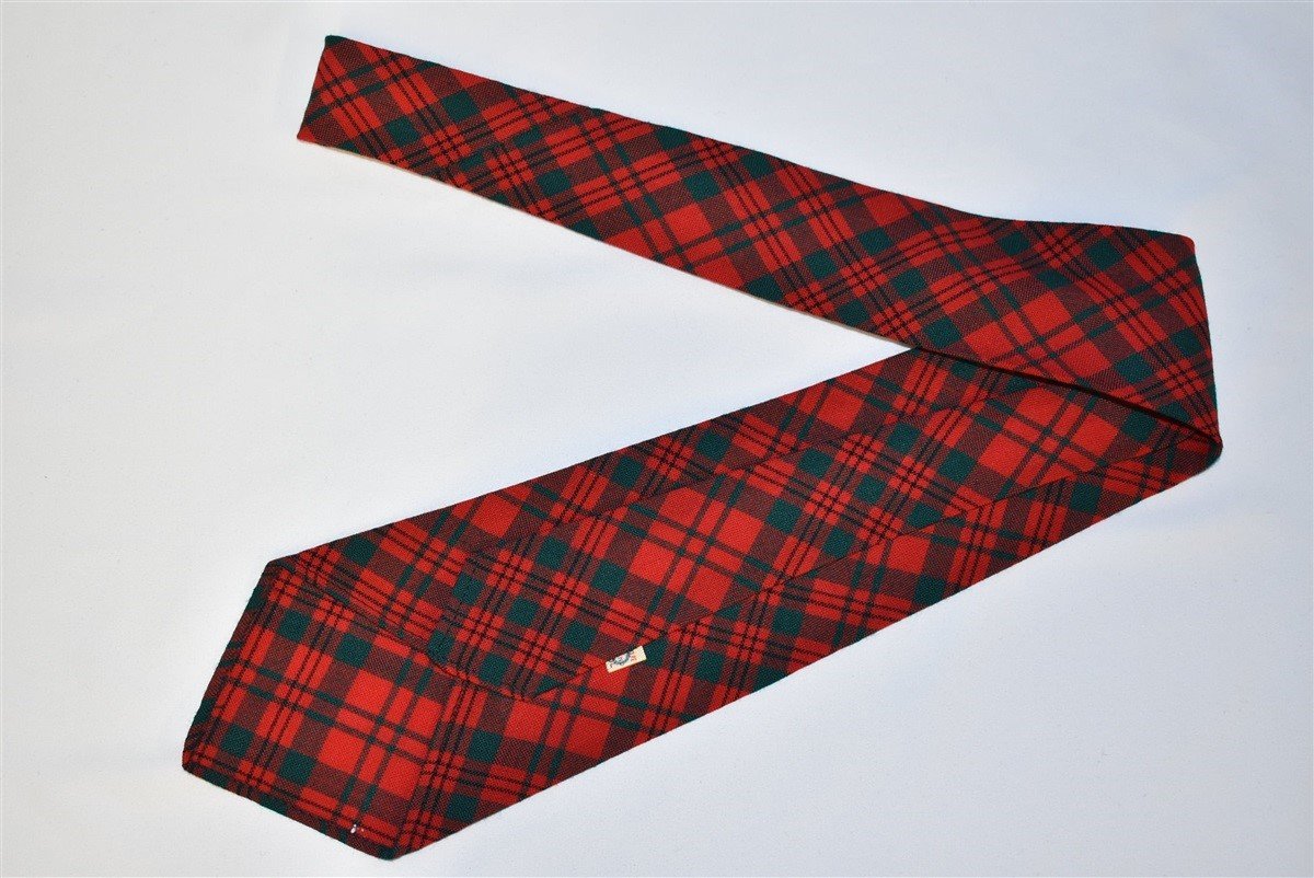 40s Plaid Tartan Wool Necktie