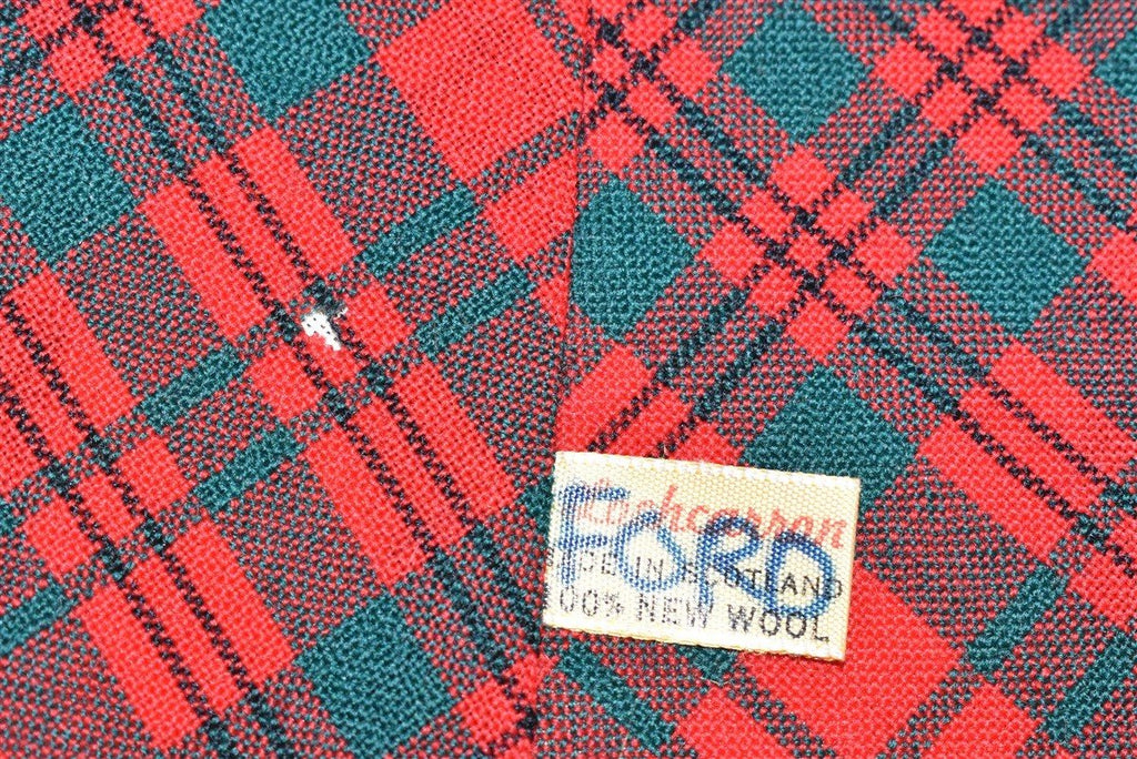 40s Plaid Tartan Wool Necktie