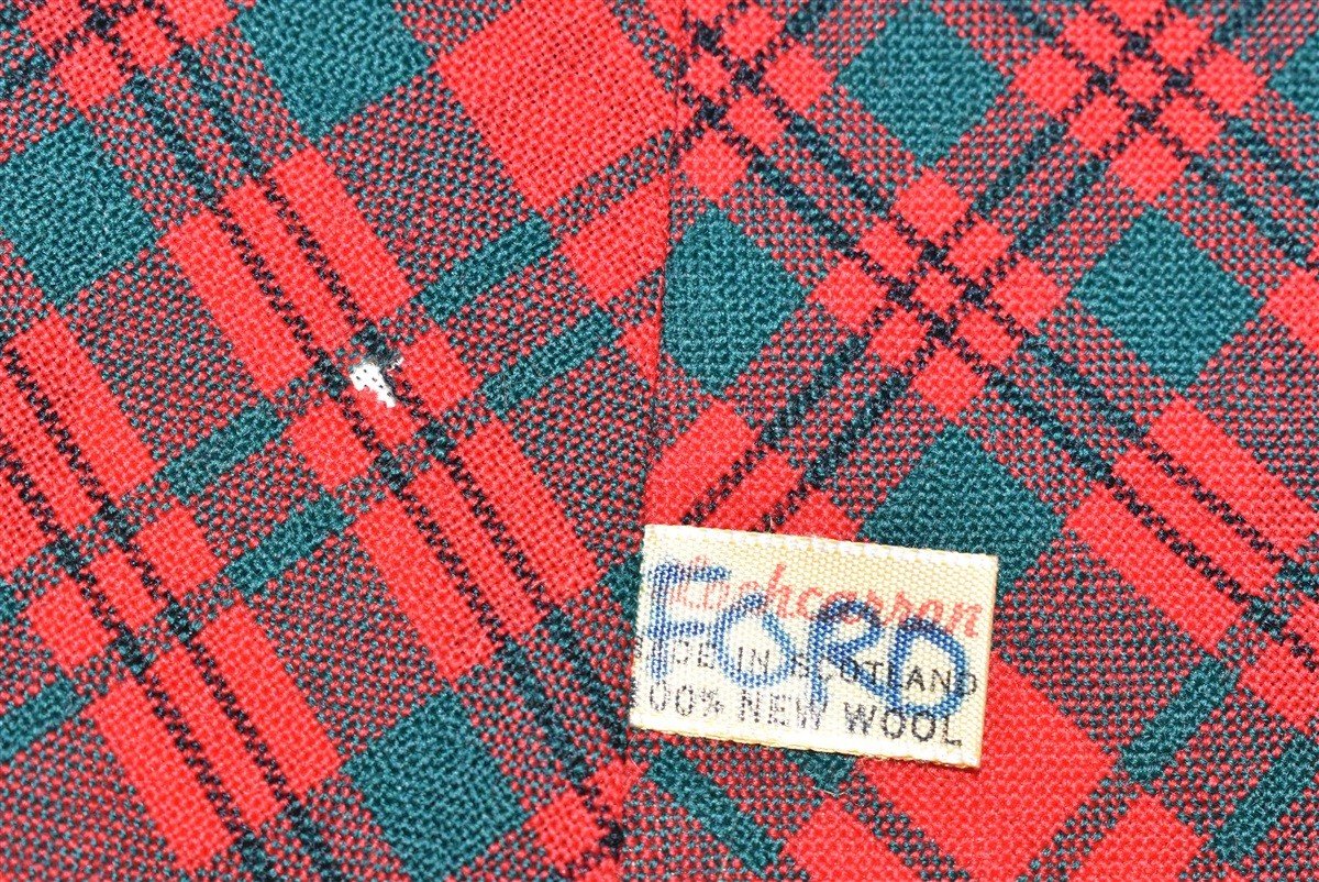 40s Plaid Tartan Wool Necktie