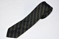 50s Black Green Striped Skinny Mod Basic Minimal Necktie