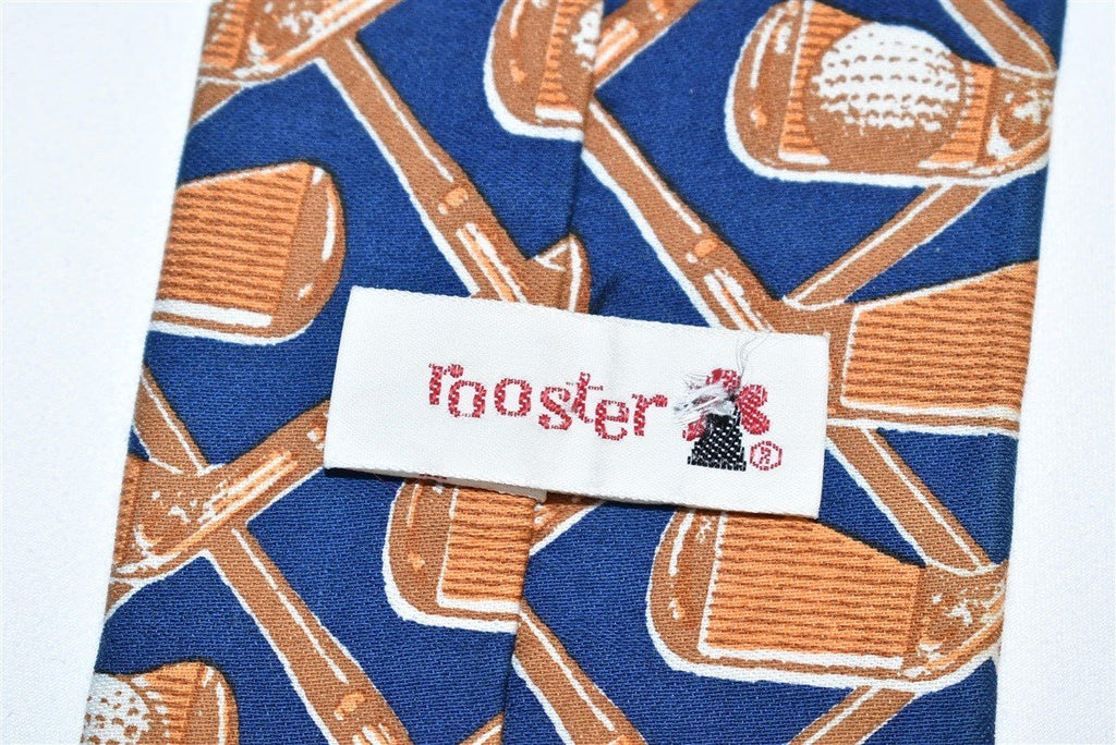 50s Golf Clubs Rooster Square Necktie