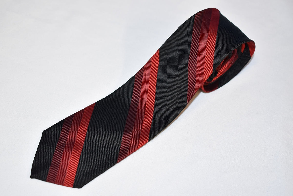 60s Black Red Striped Mod Necktie