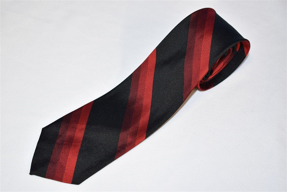 60s Black Red Striped Mod Necktie