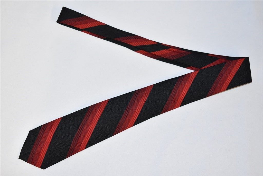 60s Black Red Striped Mod Necktie