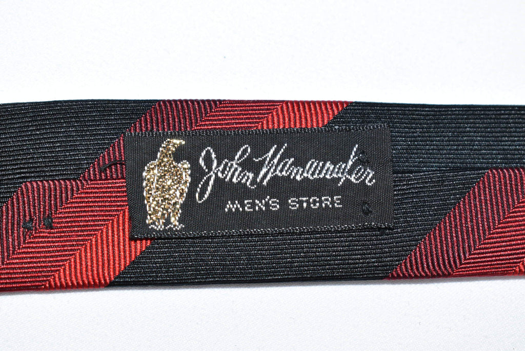 60s Black Red Striped Mod Necktie