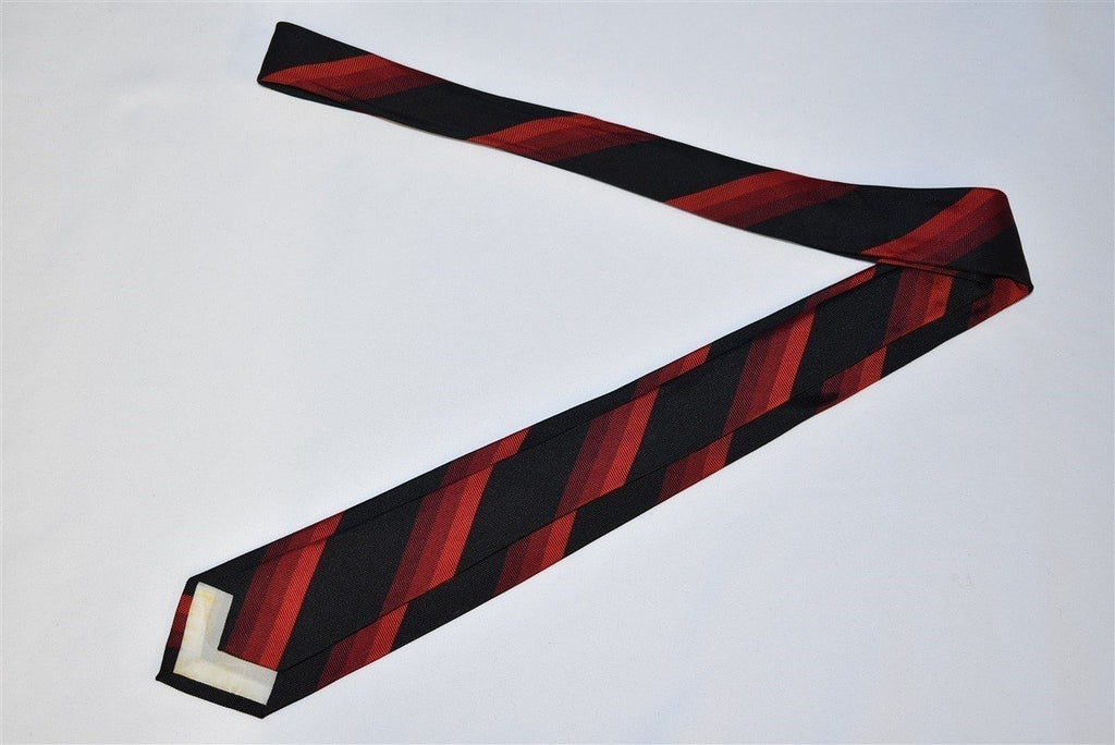 60s Black Red Striped Mod Necktie