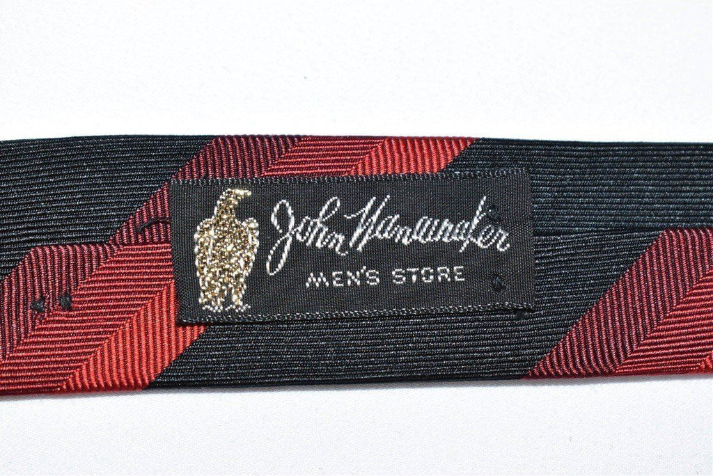 60s Black Red Striped Mod Necktie