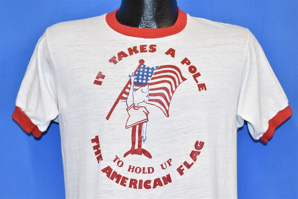 80s Takes a Pole to Hold American Flag Ringer t-shirt Medium product image 1