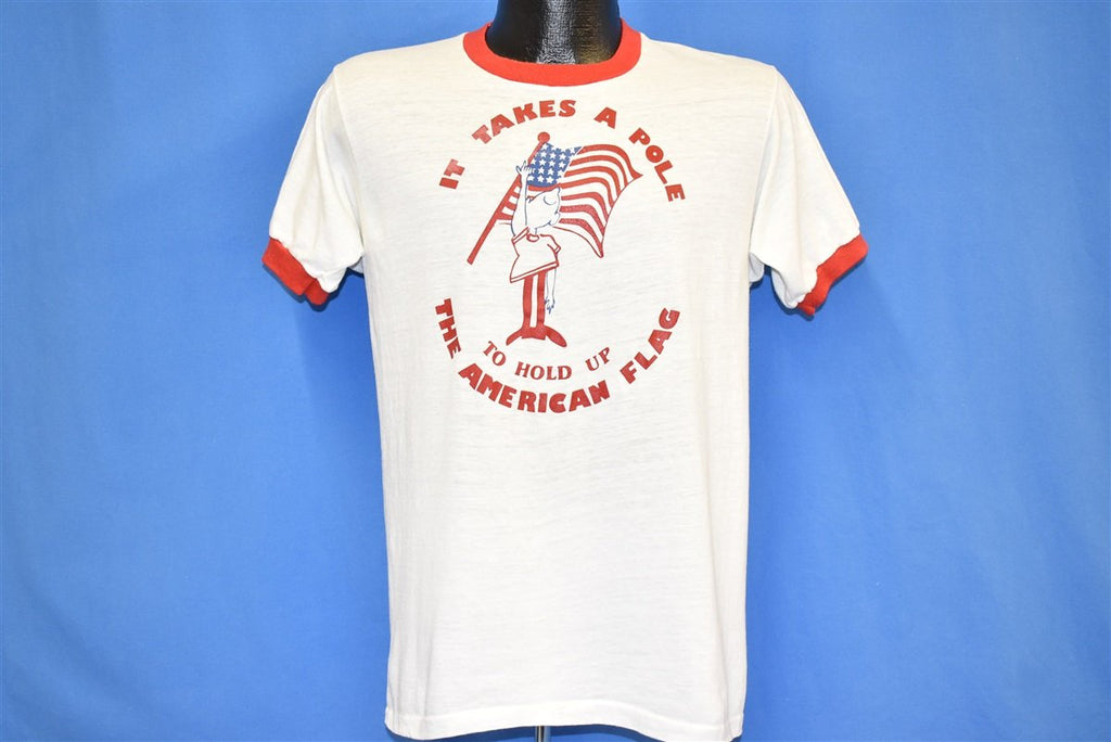 80s Takes a Pole to Hold American Flag Ringer t-shirt Medium product image 2