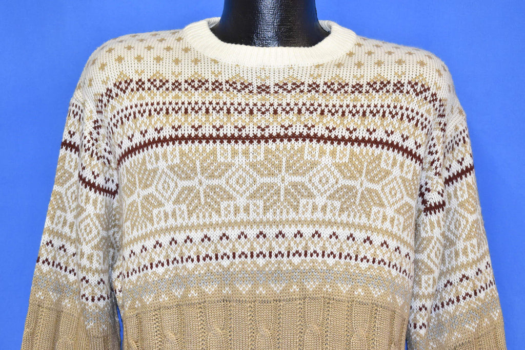 80s Buckingham Snowflake Zigzag Diamond Pullover Sweater Medium