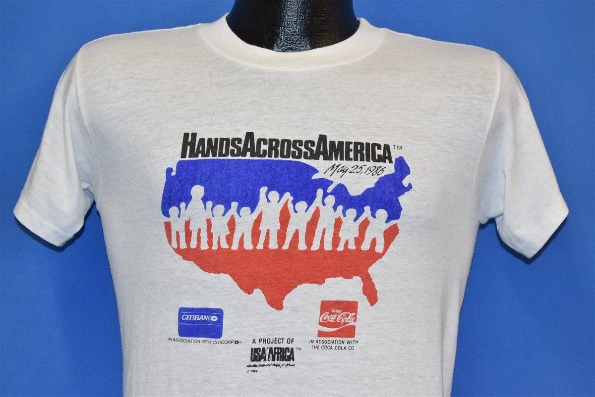 80s Hands Across America Coca-Cola May 1986 t-shirt Small product image 1