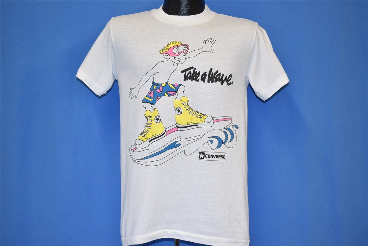 80s Converse Take a Wave Surf Chuck Taylor t-shirt Small product image 2