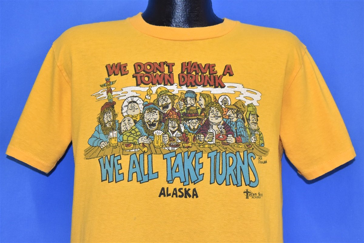 80s Alaska Town Drunk Funny Vacation t-shirt Large product image 1