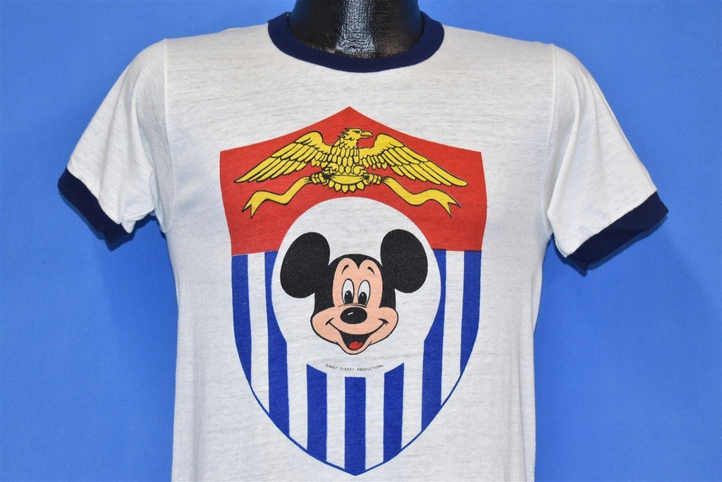 80s Mickey Mouse Patriotic Shield Disney Ringer t-shirt product image 1