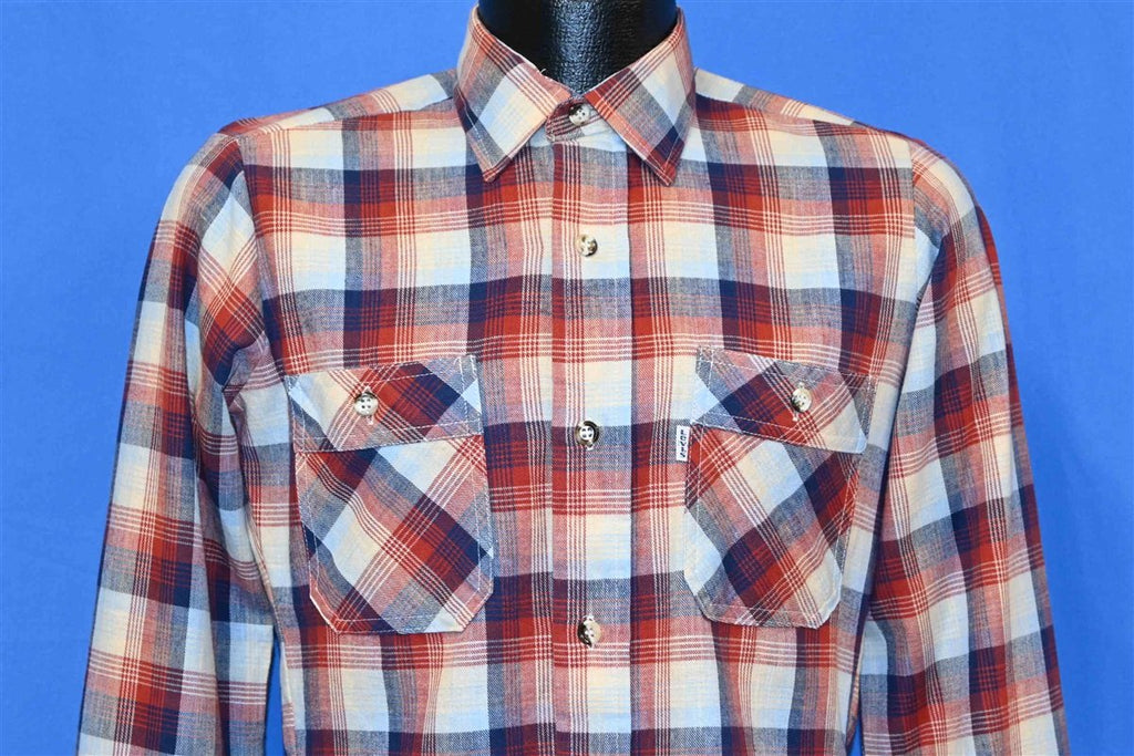 80s Levis Plaid Red Blue Flannel Shirt Small product image 1