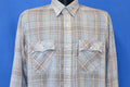 80s Levis Plaid Off White Brown Shirt Medium product image 1