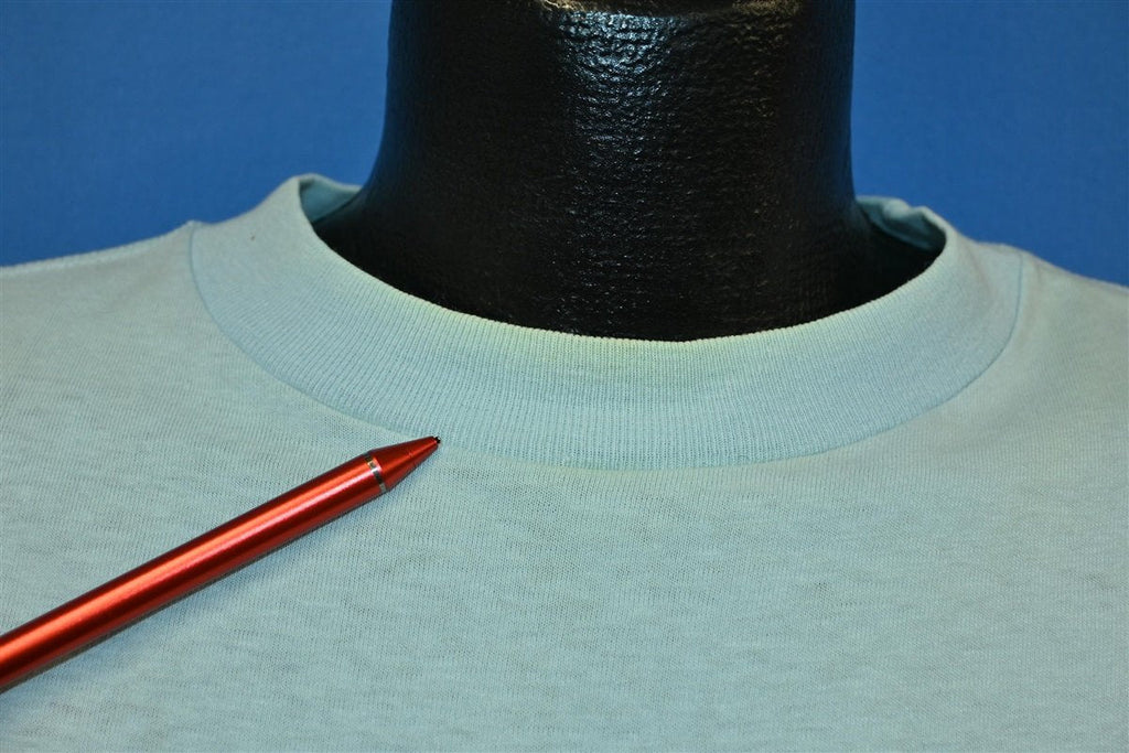 70s Adidas Trefoil Spellout Logo Light Blue t-shirt Medium product image 3