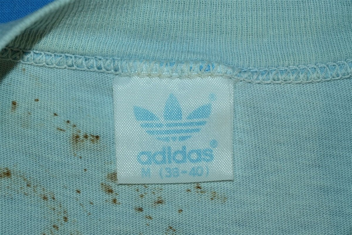70s Adidas Trefoil Spellout Logo Light Blue t-shirt Medium product image 6