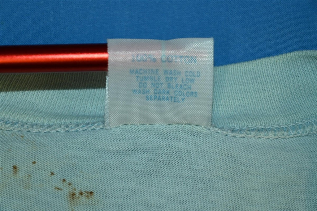 70s Adidas Trefoil Spellout Logo Light Blue t-shirt Medium product image 7