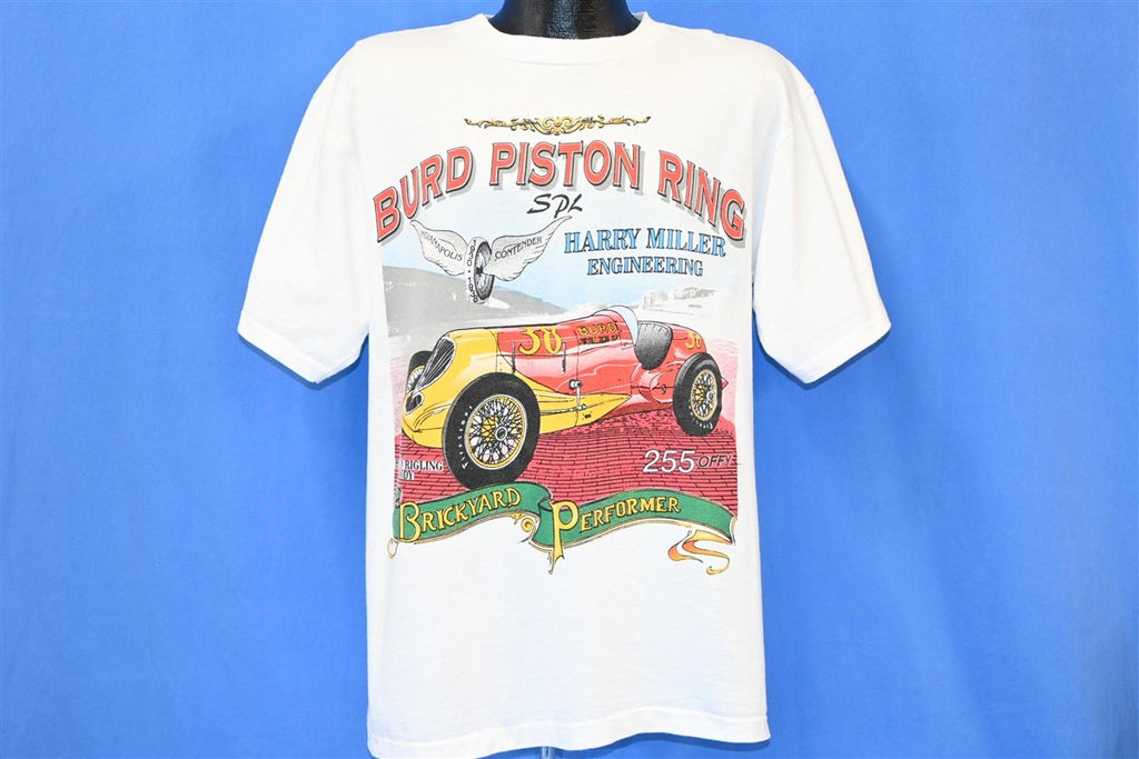 90s Burd Piston Ring Antique Car Racing t-shirt Large