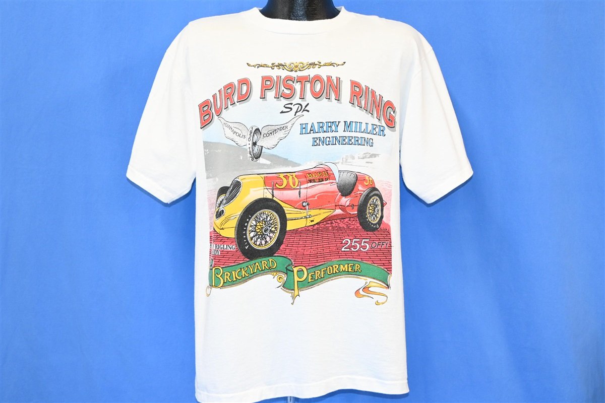 90s Burd Piston Ring Antique Car Racing t-shirt Large