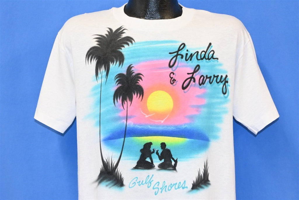 90s Gulf Shores Linda Larry Airbrush Sunset t-shirt Medium product image 1
