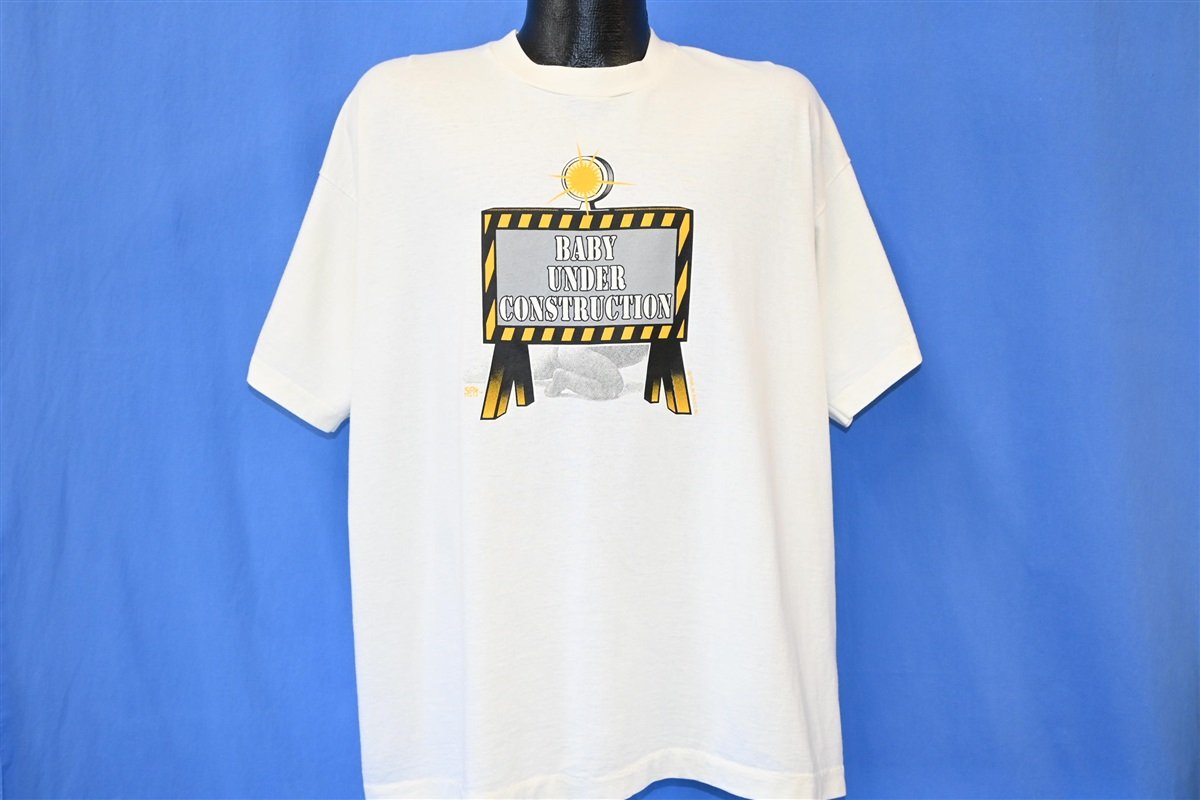 90s Baby Under Construction Pregnancy Funny t-shirt XXL product image 2