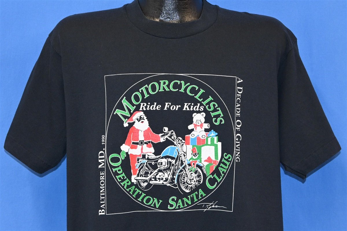 90s Operation Santa Claus Motorcycle Christmas t-shirt Large product image 1