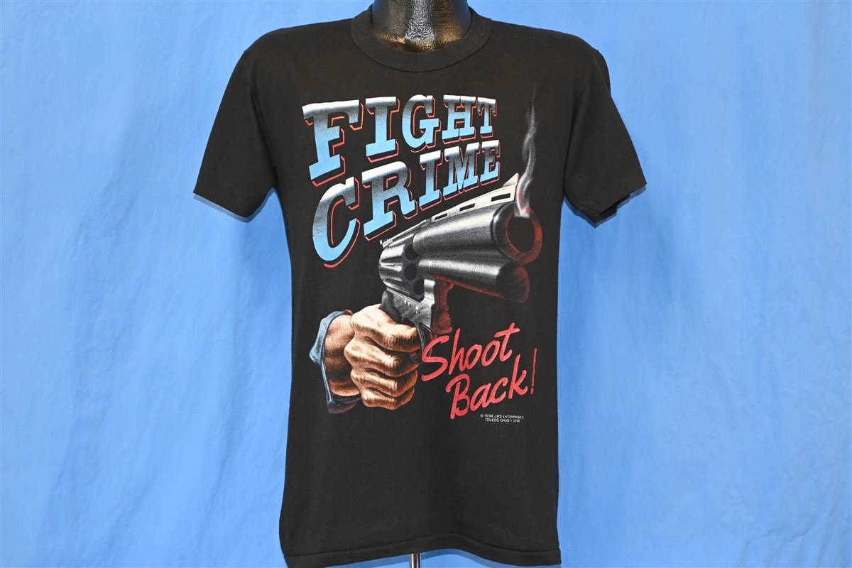 90s Fight Crime Shoot Back Revolver Gun Funny t-shirt Medium product image 2