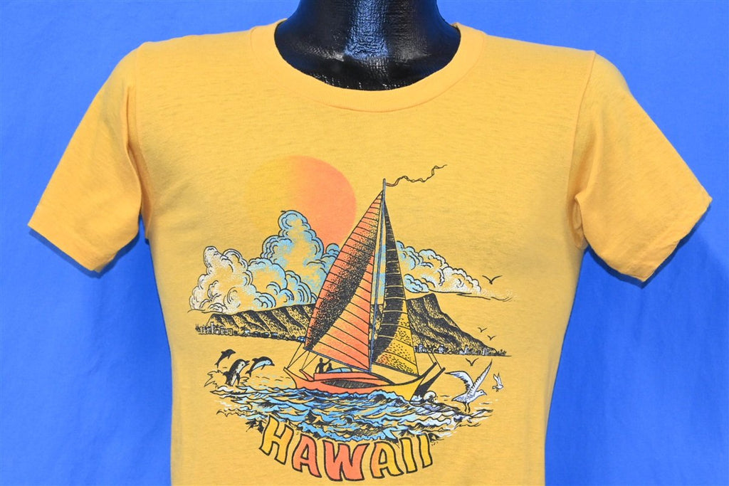 80s Hawaii Sunset Sailboat Dolphin Beach t-shirt Extra Small product image 1