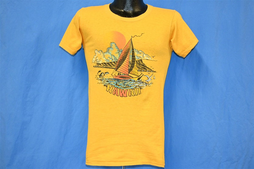 80s Hawaii Sunset Sailboat Dolphin Beach t-shirt Extra Small product image 2