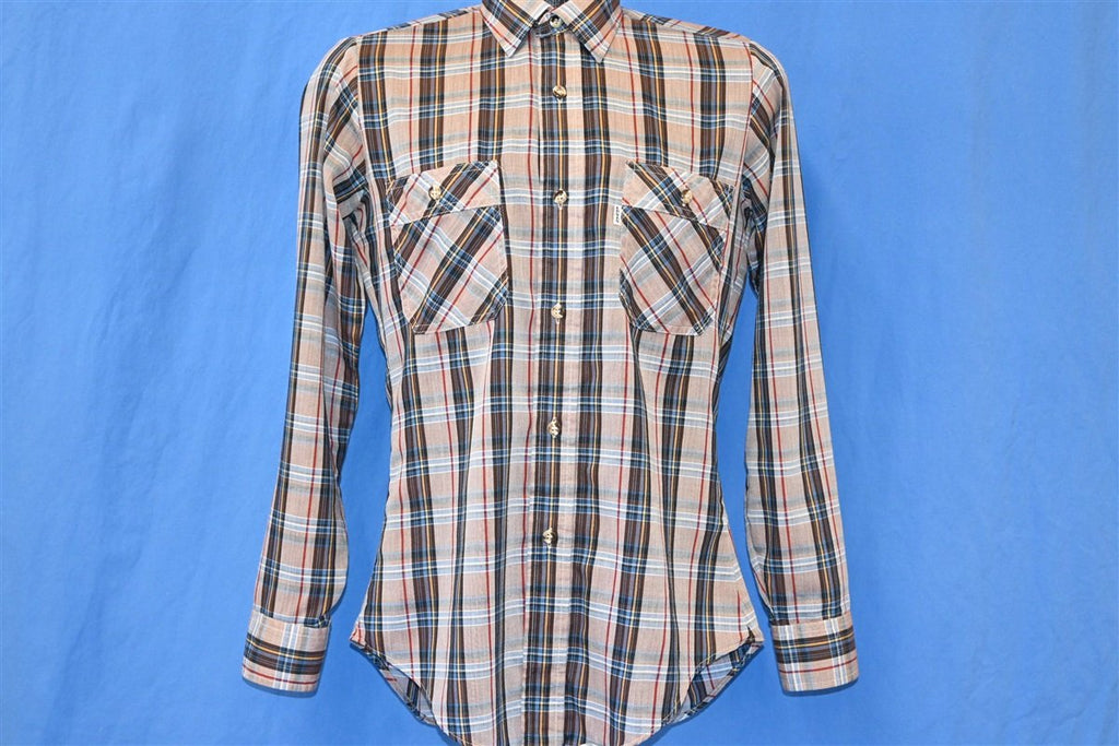 80s Levis Plaid Blue Pink Tapered Shirt Small product image 2