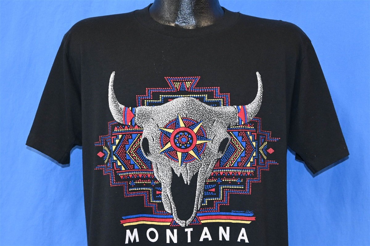 90s Montana Cow Skull Native American Wildlife t-shirt Large product image 1