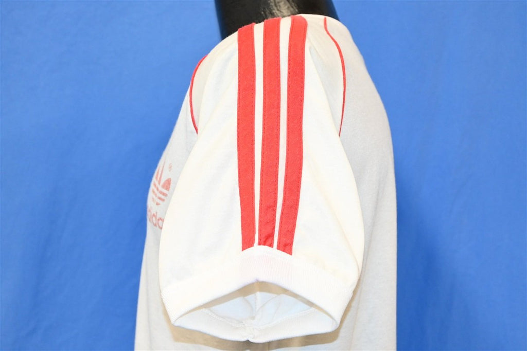 80s Adidas Jersey Trefoil Three Stripe V-neck t-shirt Medium product image 3