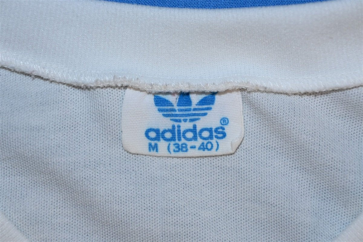 80s Adidas Jersey Trefoil Three Stripe V-neck t-shirt Medium product image 9