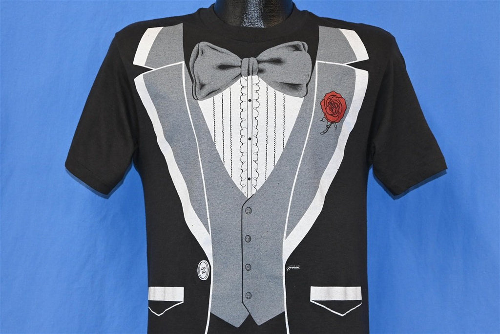 80s Tuxedo Suit Jacket Bow Tie Costume Funny t-shirt Small product image 1