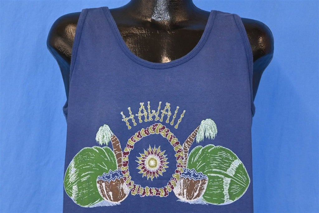 70s Hawaii Palm Trees Coconut Lei Tank Top t-shirt Large product image 1