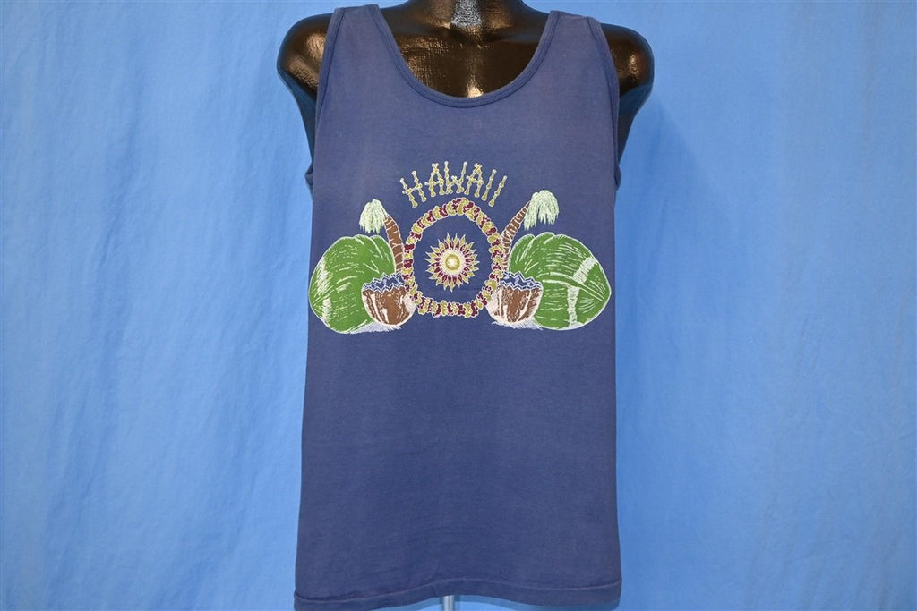 70s Hawaii Palm Trees Coconut Lei Tank Top t-shirt Large product image 2