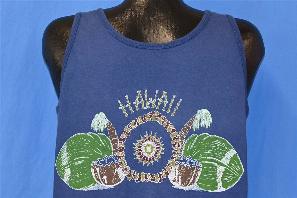70s Hawaii Palm Trees Coconut Lei Tank Top t-shirt Large product image 3