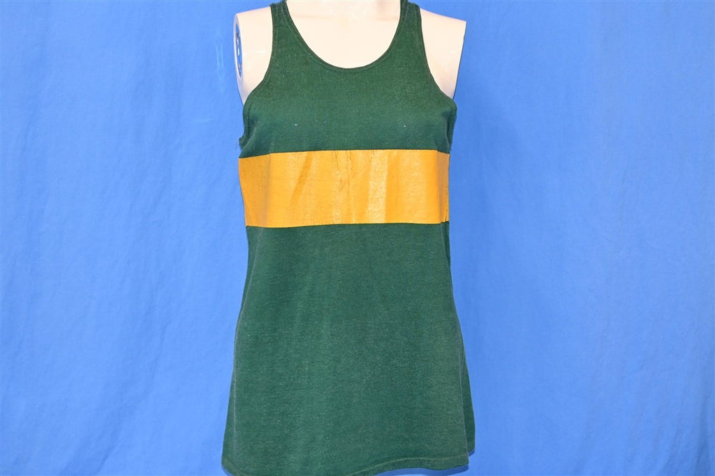 70s Green Gold Silk Screen Stripe Jersey Tank t-shirt Small product image 2