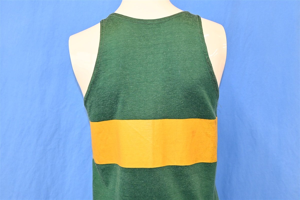 70s Green Gold Silk Screen Stripe Jersey Tank t-shirt Small product image 3