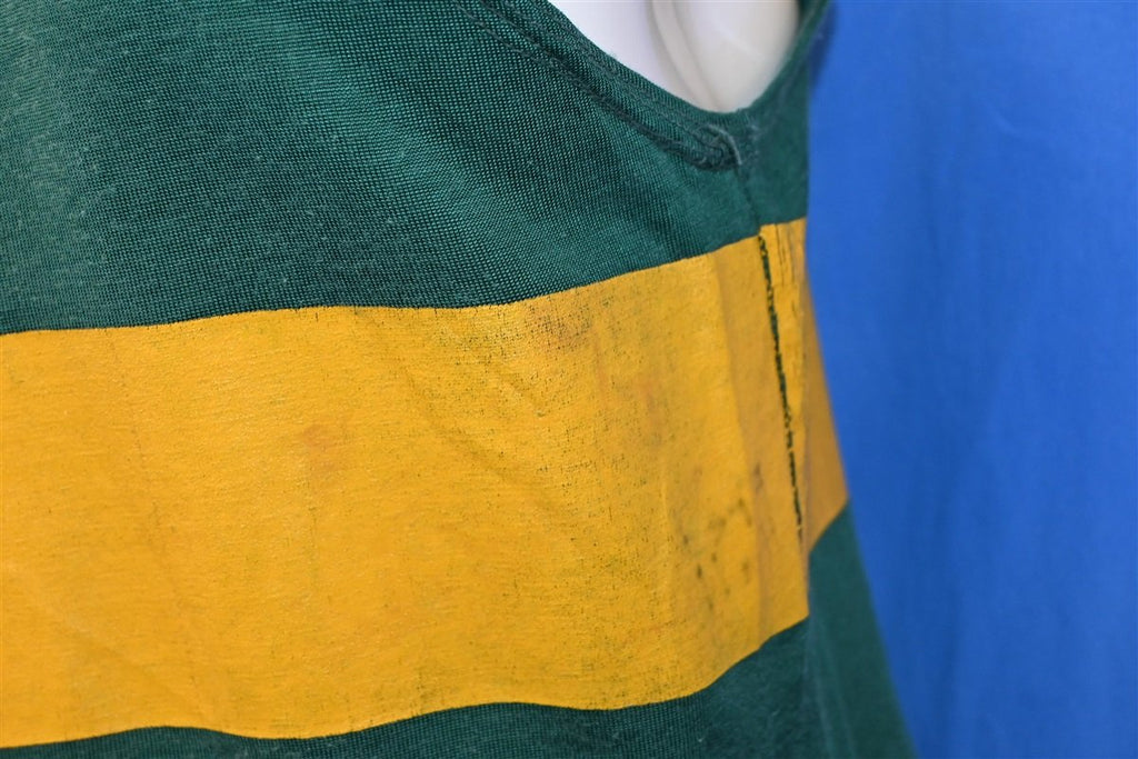 70s Green Gold Silk Screen Stripe Jersey Tank t-shirt Small product image 4