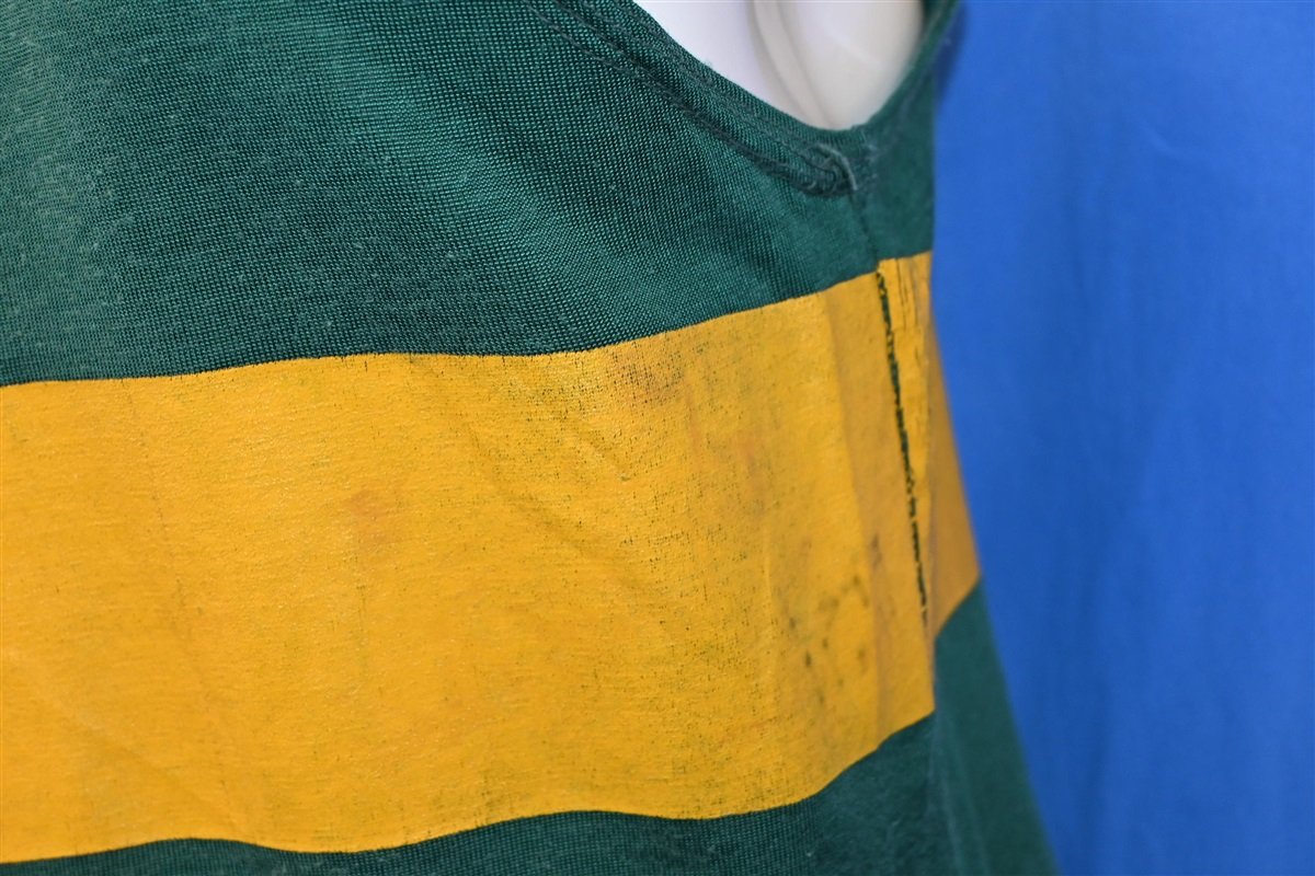 70s Green Gold Silk Screen Stripe Jersey Tank t-shirt Small product image 4