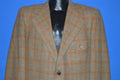 60s Brown Plaid Wool Square Button Sport Coat Jacket Large product image 1